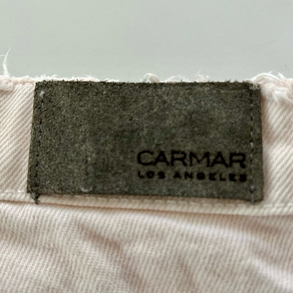 LF CARMAR Bianca High Waist Destroyed Denim Shorts, Palest Pink 24 - Picture 7 of 7